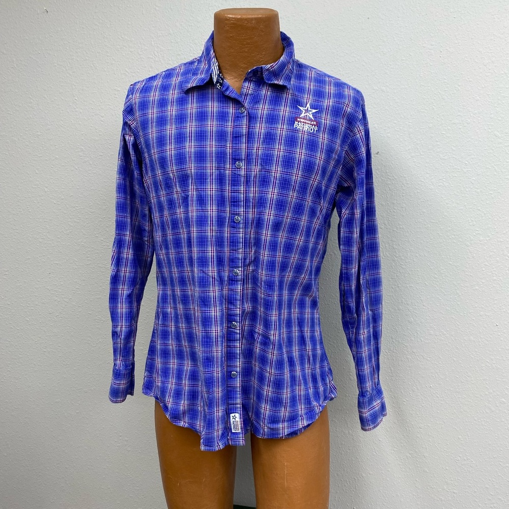 Wrangler full snap button down long sleeve national Patriot embroidered shirt
